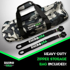 Rhino USA 7/8In X 30Ft Kinetic Rope Recovery Kit W/Soft Shackles (Black) RG-KRKIT78X30-BLK