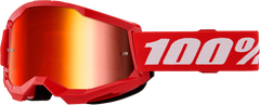 100-PERCENT STRATA 2 GOGGLE RED MIRROR RED LENS