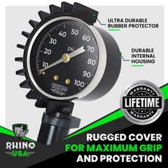 Rhino USA 100 Psi Analog Tire Inflator Gauge RGAUGE-0100