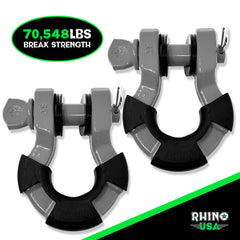 Rhino USA 8T Super Shackle 2-Pack (Gray) SUPERSHACK-GRY
