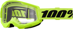 100-PERCENT STRATA 2 JUNIOR GOGGLE NEON YELLOW CLEAR LENS