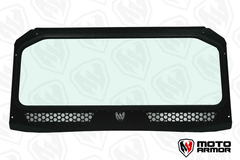 Moto Armor Vented Full Glass Windshield for Polaris General Black