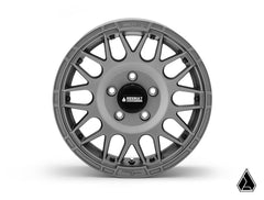 SUPERATV  Intimidator Tires 34x10x15 on 15" Matte Titanium Hellfire Wheels 4/136 Pattern