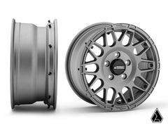 SUPERATV  Intimidator Tires 34x10x15 on 15" Matte Titanium Hellfire Wheels 4/136 Pattern