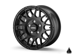 SUPERATV  Intimidator Tires 34x10x15 on 15" Satin Black Hellfire Wheels 4/136 Pattern