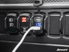 SUPERATV 12 V UTV Voltmeter and Dual USB Charger
