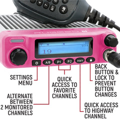 Rugged Radio Kit - Pink Rugged G1 ADVENTURE SERIES Waterproof GMRS Mobile Radio with Antenna