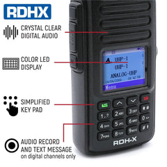 Rugged WATERPROOF - Rugged RDH-X - Business Band Two Way Handheld Radio - Digital and Analog - Black
